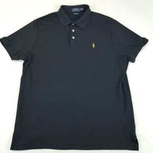 Polo Ralph Lauren Polo Shirt Mens XL Black Custom Slim Fit Pony Logo Cotton
